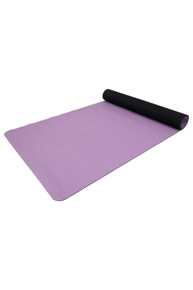 Yoga/Pilates Matı Kaydırmaz Doğal Kauçuk 5mm Mor Kalp Desenli