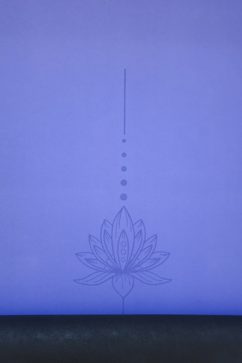 Yoga/Pilates Matı Kaydırmaz Doğal Kauçuk 5mm Mavi Lotus Desenli