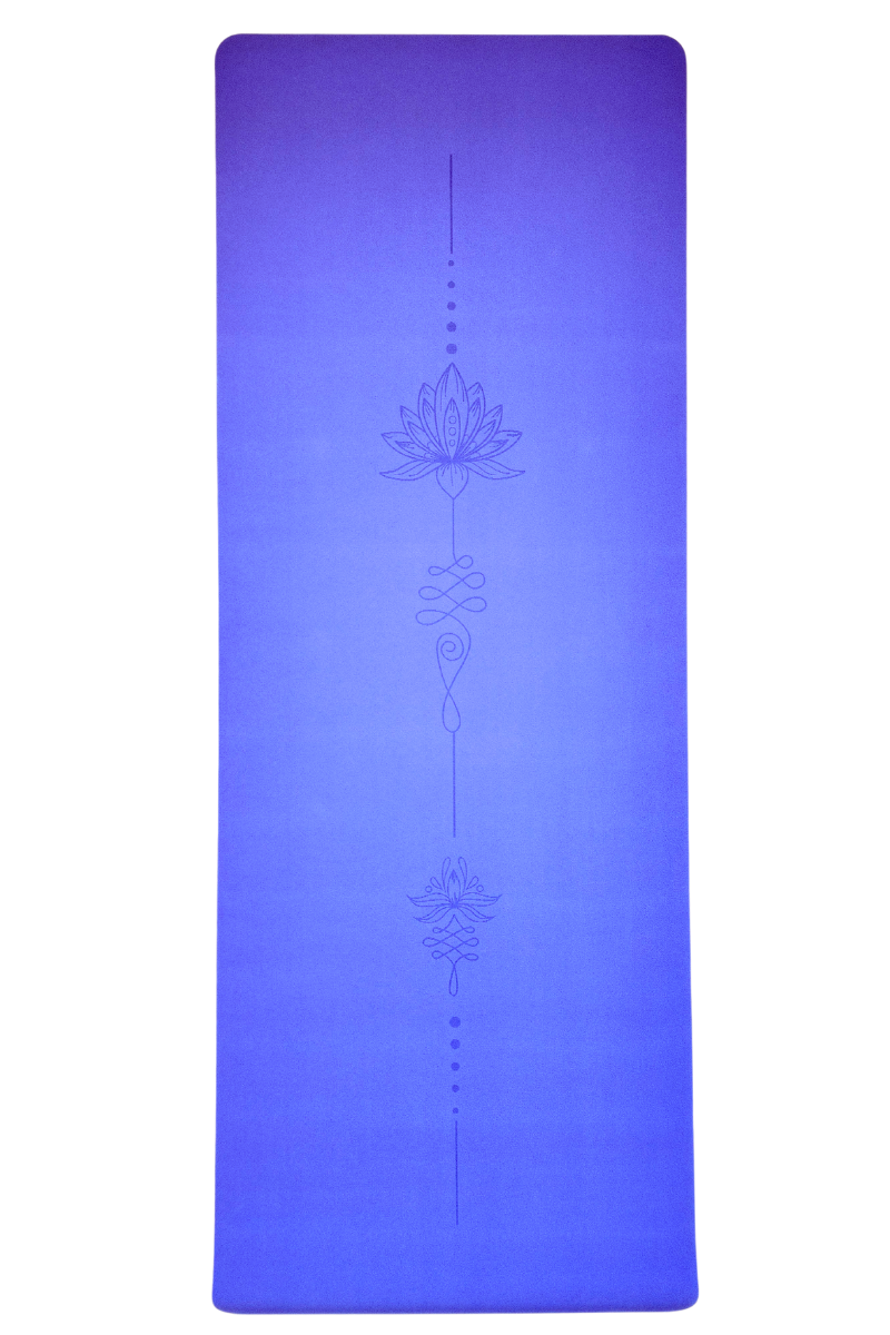 Yoga/Pilates Matı Kaydırmaz Doğal Kauçuk 5mm Mavi Lotus Desenli