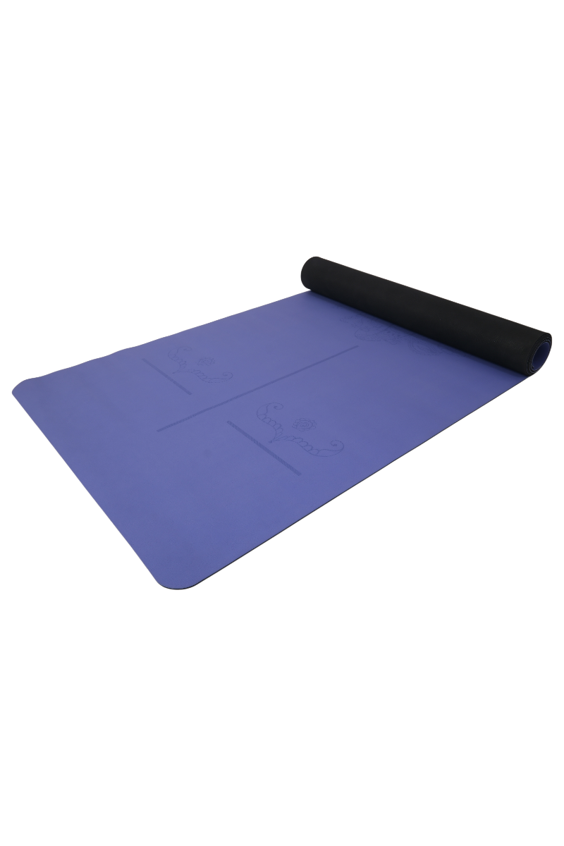 Yoga/Pilates Matı Kaydırmaz Doğal Kauçuk 5mm Mavi Fil Desenli