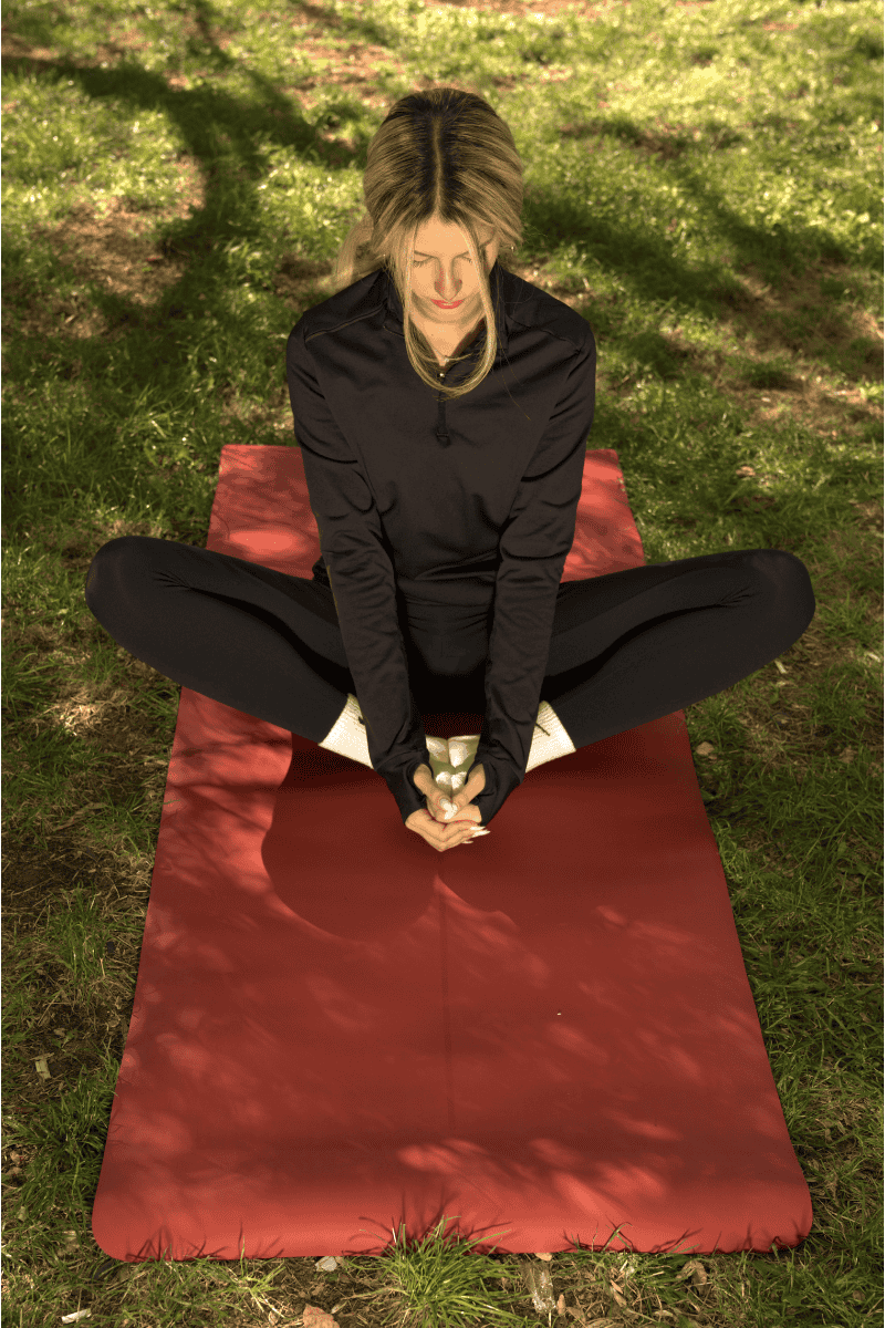 Yoga/Pilates Matı Kaydırmaz Doğal Kauçuk 5mm Kırmızı Sade