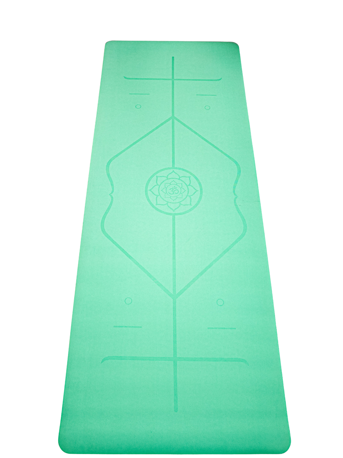 Yoga/Pilates Matı Kaydırmaz Doğal Kauçuk 5mm Açık Yeşil Om Desenli