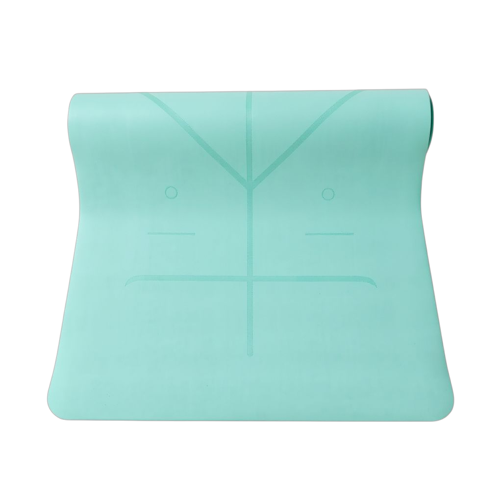 Yoga/Pilates Matı Kaydırmaz Doğal Kauçuk 5mm Açık Yeşil Om Desenli