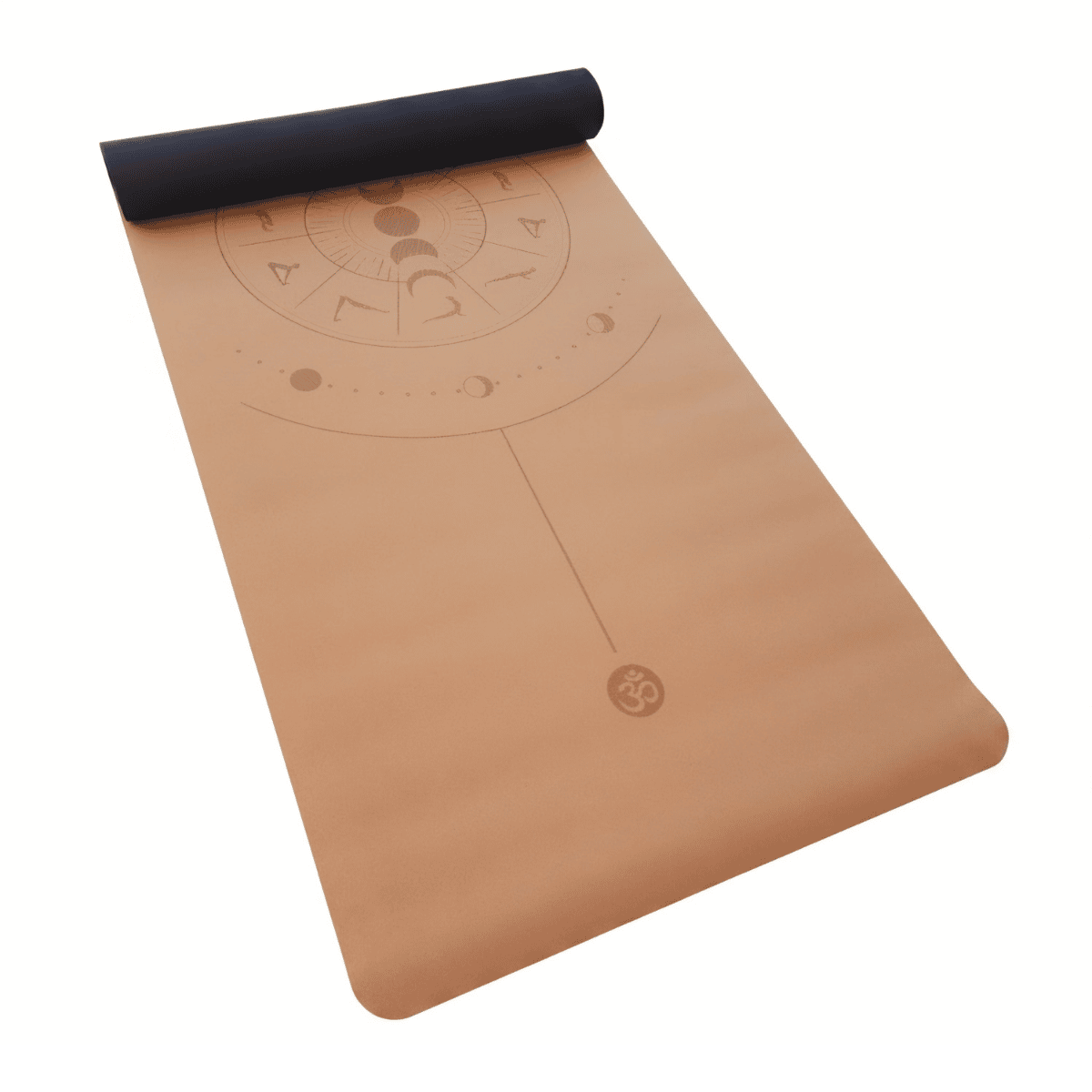 Doğal Mantar Yoga Mat Kokusuz Kauçuk Taban 5mm Çember Desenli