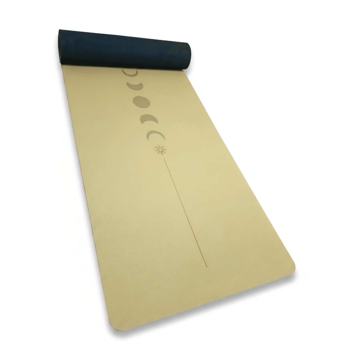 Doğal Mantar Yoga Mat Kokusuz Kauçuk Taban 5mm Ay Desenli