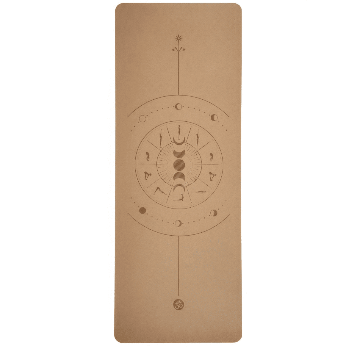 Doğal Mantar Yoga Mat Kokusuz Kauçuk Taban 5mm Çember Desenli
