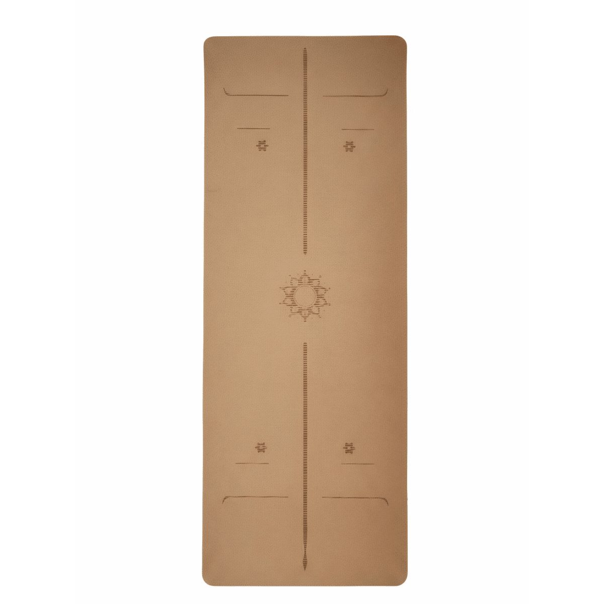 Doğal Mantar Yoga Mat Kokusuz Kauçuk Taban 5mm Mandala Desenli