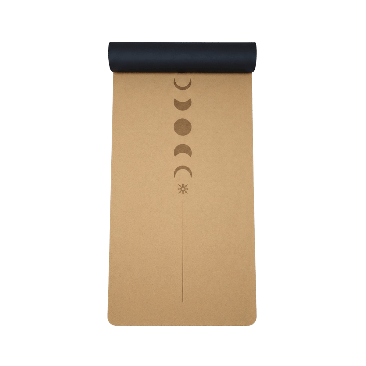 Doğal Mantar Yoga Mat Kokusuz Kauçuk Taban 5mm Ay Desenli