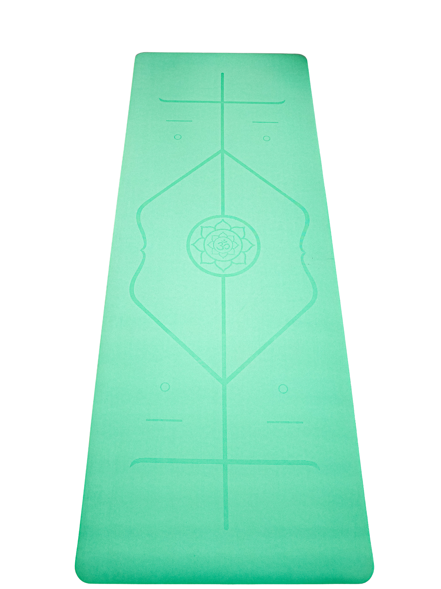 Yoga Matı Kaydırmaz Doğal Kauçuk 5mm Açık Yeşil Om Desenli