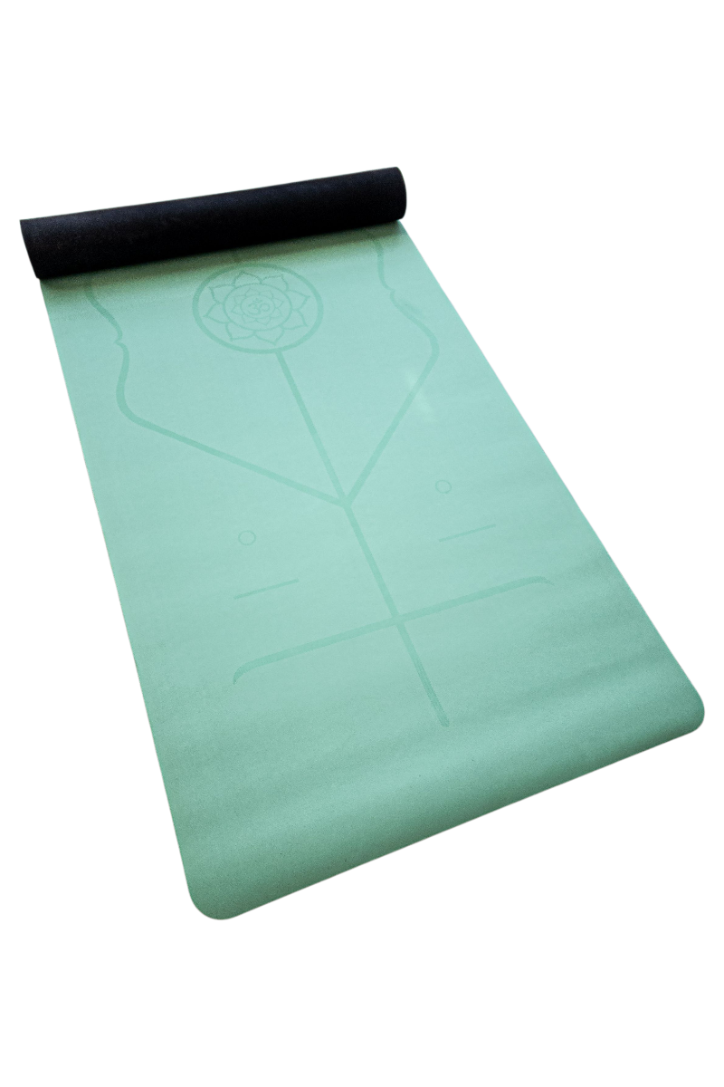 Yoga Matı Kaydırmaz Doğal Kauçuk 5mm Açık Yeşil Om Desenli