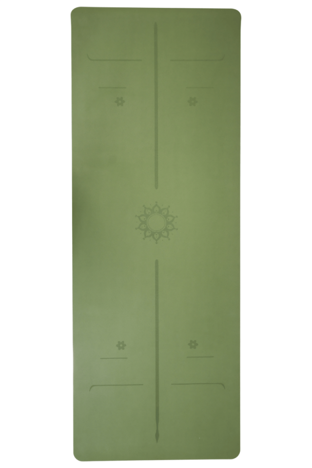 Yoga/Pilates Matı Kaydırmaz Doğal Kauçuk 5mm Yeşil Sade