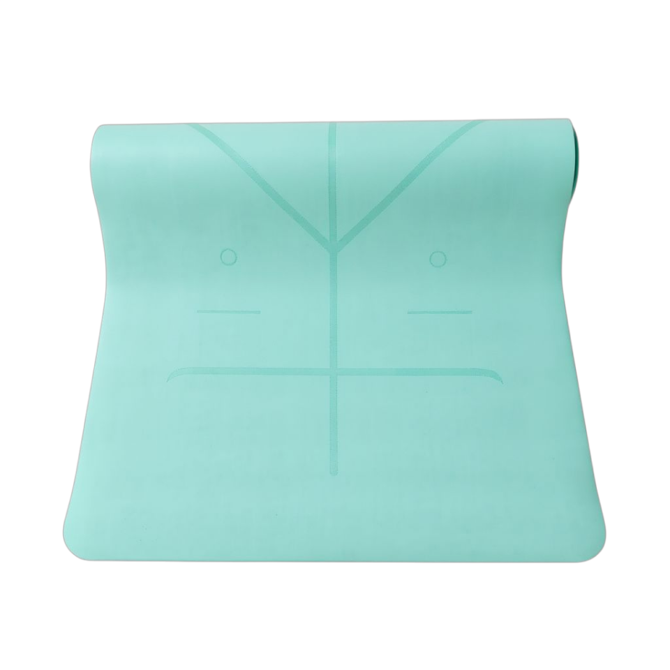 Yoga/Pilates Matı Kaydırmaz Doğal Kauçuk 5mm Açık Yeşil Om Desenli