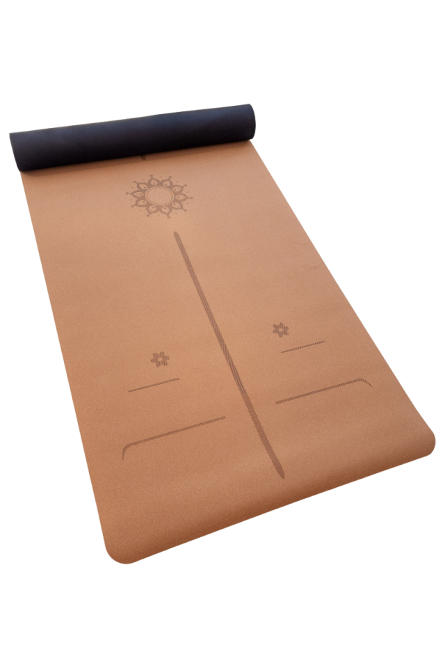 Mantar Mat 5mm Kauçuk Taban Hizalama Çizgili Mandala Desenli