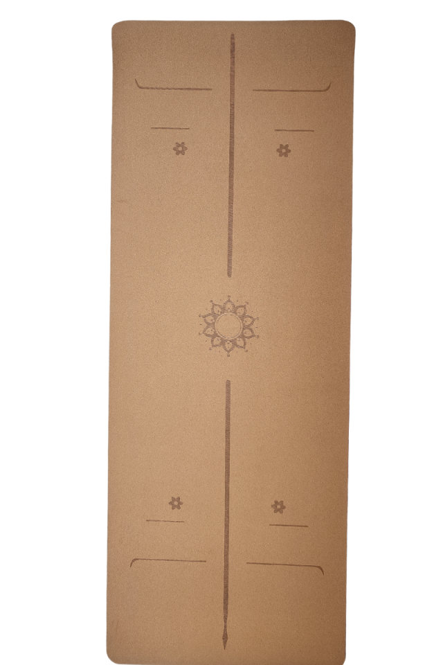 Mantar Mat 5mm Kauçuk Taban Hizalama Çizgili Mandala Desenli