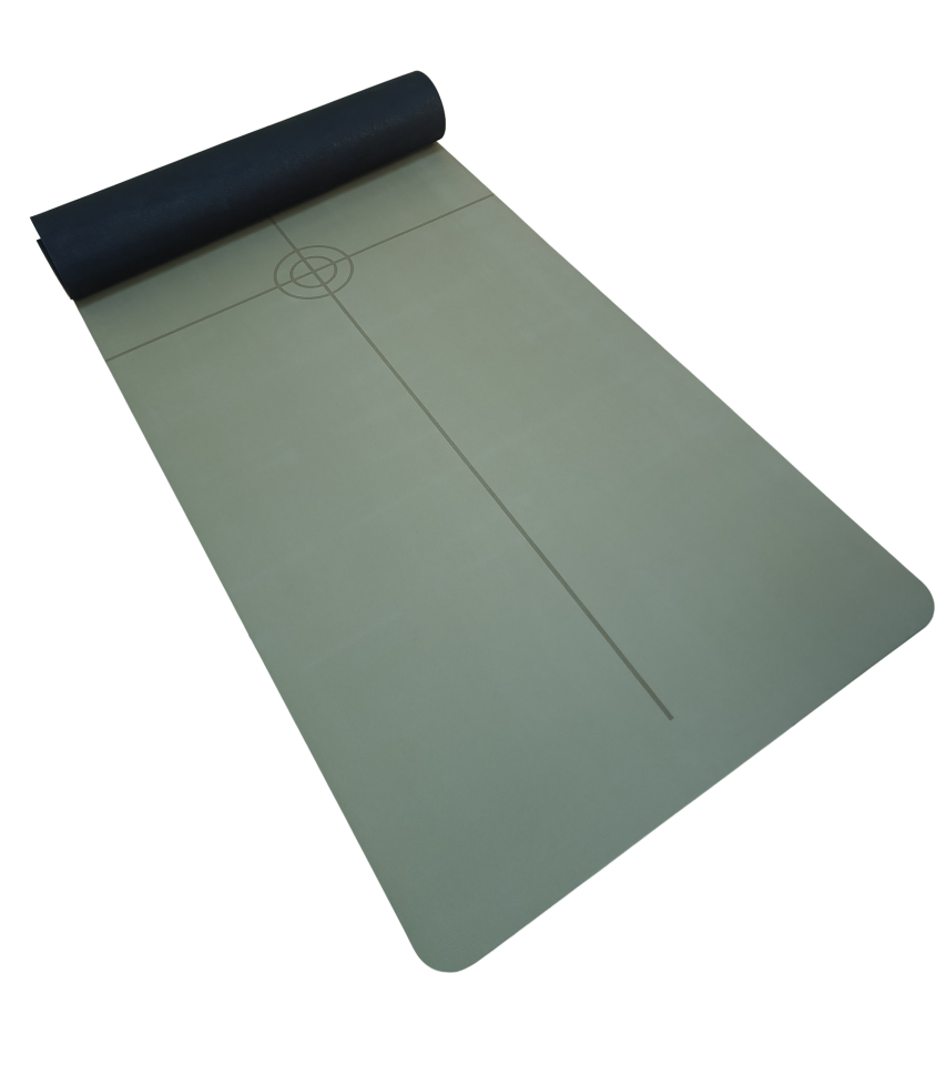 Yoga Matı Kaydırmaz Doğal Kauçuk 5mm Toprak Rengi Hizalama Çizgili