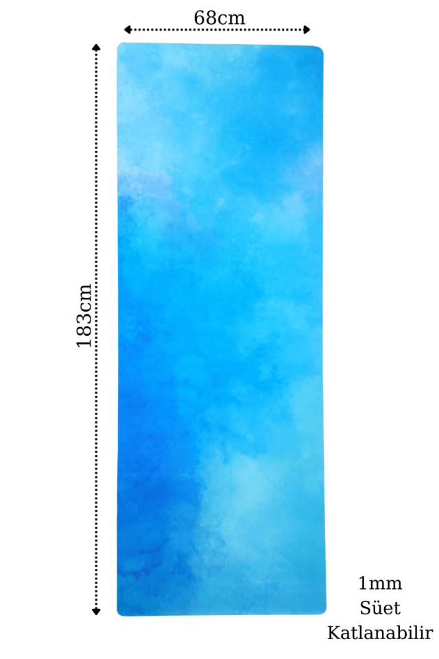 Katlanabilir Seyahat Matı Mavi 1mm