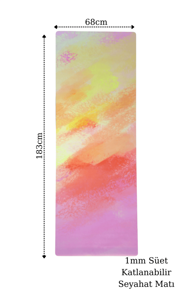 Katlanabilir Seyahat Matı Turuncu-Pembe 1mm